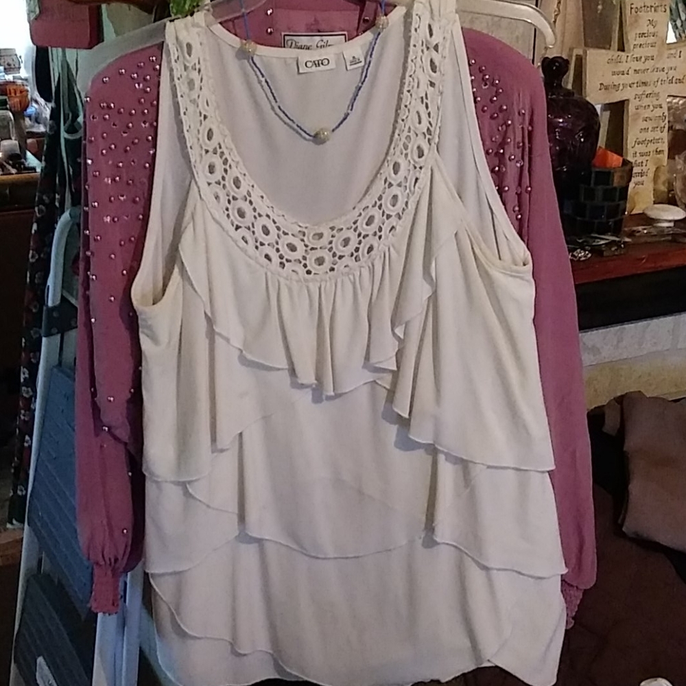 COPY - XL Cato Gorgeous white layered Tank Top